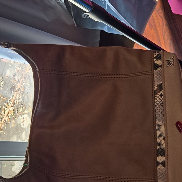 The Sack Shoulder Bag with snake skin print, EUC - Picture 2 of 7